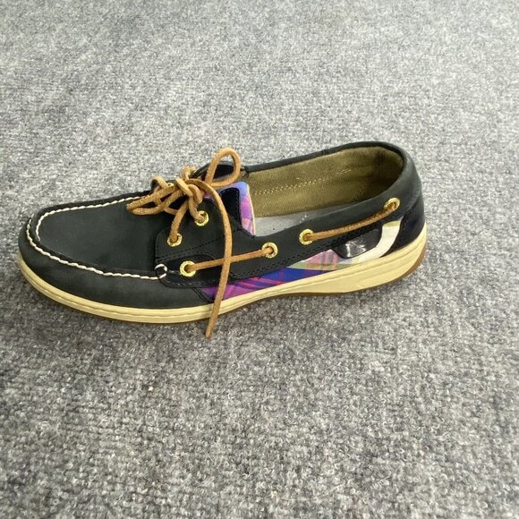 Sperry Boat Shoes Womens 9‎ M Bluefish Plaid 2 Slip On Loafers 9353657 Blue Pink - Picture 3 of 16